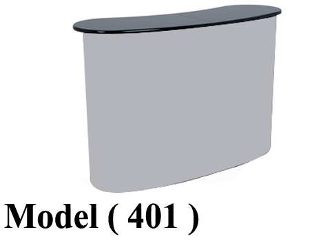 استاندات دعاية C (مو 401) كاونتر بوب اب بدون طباعة فضى ـ (W=130,D=45,H=90CM)  (PUC)