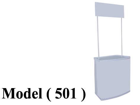 استاندات دعاية C (مو 501) $ ترابيزة عروض بدون طباعة ابيض (PT) ـ (W=80,D=48,H=205CM)