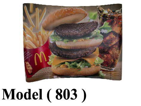 استاندات دعاية مكون (NO) E (مو 803) استاند اسبرنج بوب اب بالطباعة فينيل بطبقة حماية (تصميم - تنفيذ - تركيب) فضى  ـ (W=300,H=300CM) (SPU)