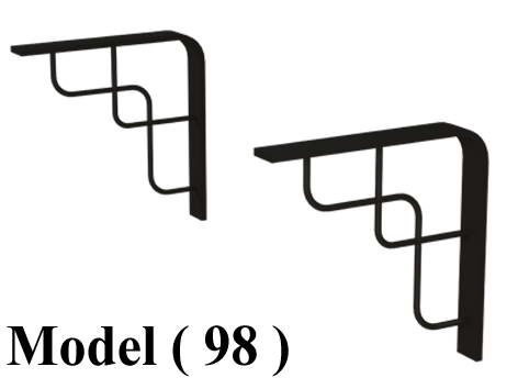 مستلزمات الارفف C (موديل 98) زوج حامل رف روكسي حائطي اسود (D=23,H=18CM)