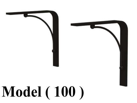 مستلزمات ارفف  C (موديل 100) زوج حامل رف داني حائطي اسود (D=22,H=18CM)