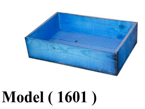 بساكت خشبية مكون NO F (مو1601) باسكت سوليد موسكى طبيعي ازرق (W=40,D=30,H=7CM)