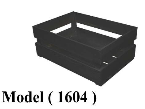 بساكت خشبية مكون B  (مو1604) صندوق خشب موسكى طبيعي كبير اسود (W=50,D=35,H=20CM)