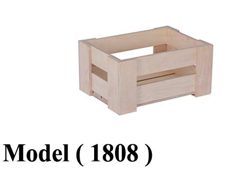 بساكت خشبية مكون B (مو 1808) $ صندوق خشب فنلندى  شرائح صغير بيج (W=30,D=40,H=20CM)