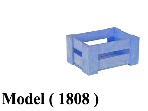 بساكت خشبية مكون B (مو 1808) صندوق خشب فنلندى شرائح صغير ازرق (W=30,D=40,H=20CM)