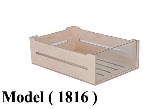 بساكت خشبية B مو (1816) صندوق خشب فنلندى شرائح بالزجاج كبير زان  (W=60,D=40,H=20CM)