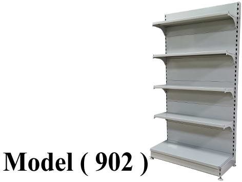 جندولا تركى مكون D (مو 902) وحدة متصلة L ارتفاع 2 متر عرض 90 سم 5 رف (بدون قناة اسعار - بدون مرايا) رمادى (W=93,D=46,H=200CM)