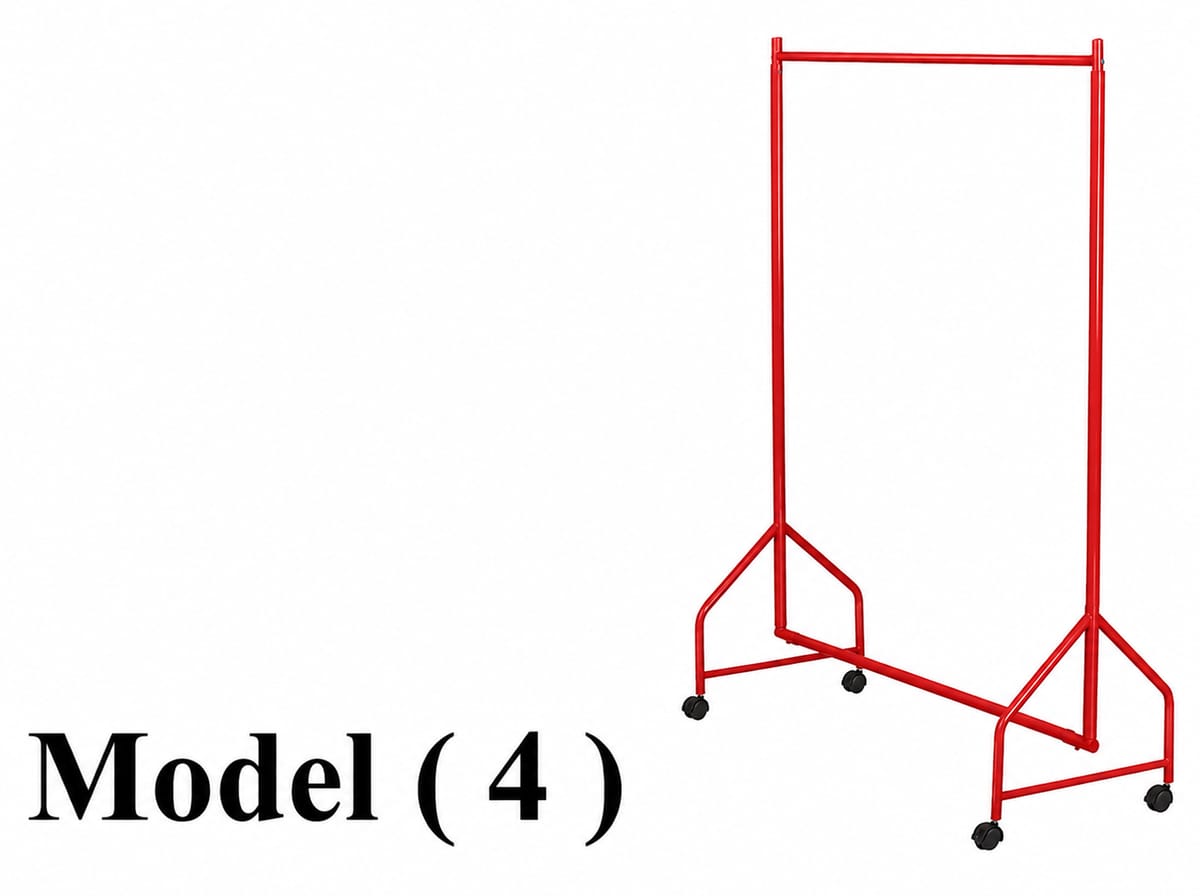استاندات (NO) E (مو 4) <> استاند واحد دور EZ فلات قطر 32 لوكس احمر (W=150,D=45,H=160CM)