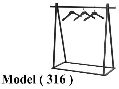 استاندات C (مو 316) استاند واحد دور بدون رف اسود جلد (W=145,D=50,H=140CM)