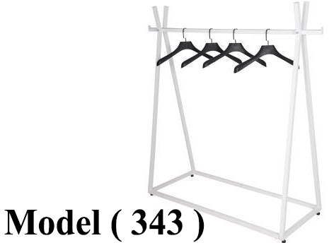 استاندات B (مو 343) استاند واحد دور V ابيض (W=145,D=50,H=140CM)
