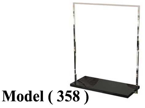 استاندات B (مو 358) استاند واحد دور EZ مستطيل نيكل كروم بالخشب  (W=100,D=40,H=145CM)
