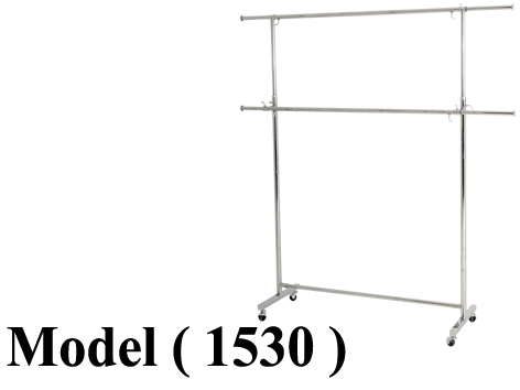 استاندات (NO) E ( مو 1530 ) استاند 2 دور استانلس ( كود 11 ) (W=155,D=44,H=220CM)