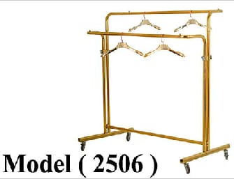 استاندات B (مو 2506) استاند 2 بار متوازى EZ قطر 32 مم متحرك ذهبى بالعجل (W=140,D=85,H=180CM)