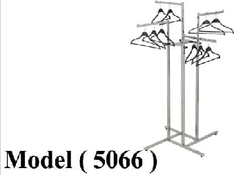 استاندات B (مو 5066) راك 4 ذراع بار مستقيم OM ابيض  (H=185CM)