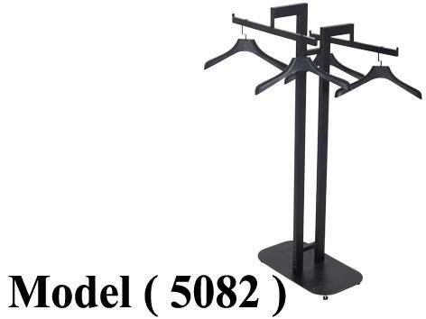 استاندات C (مو 5082) # راك 2 ذراع بالاستانلس حرف T قاعدة معدنى اسود مط (W=60,D=52,H=143CM)