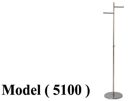 استاندات (NO) E (مو 5100) راك 2 ذراع مستقيم قاعدة مربعة استانلس ( كود A4 ) (W=50,H=170CM)