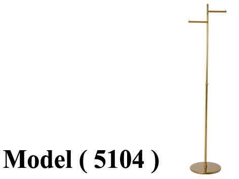 استاندات (NO) E (مو 5104) راك 2 ذراع مستقيم قاعدة مربعة ذهبى ( كود A5 ) (W=50,H=170CM)