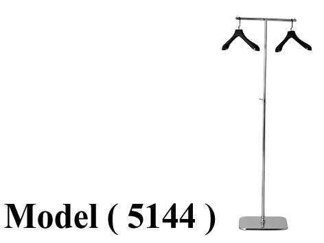 استاندات  ( NO) E ( موديل 5144 ) راك 2 ذراع مستقيم  قاعدة مربعة ذهبي ( A6 )(W=50,D=45,H=170CM)