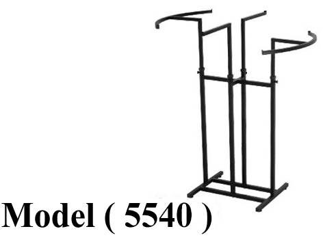استاندات (NO) E (مو 5540) راك 4 ذراع (2 ذراع مستقيم + 2 ذراع قوس)اسود  (DF-7) (W=126,D=98,H=144CM)
