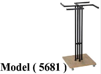 استاندات B (مو 5681) راك 4 ذراع OM رمادى نجومى قاعدة خشب ( بدون خشب ) (W=65,D=65,H=136CM)