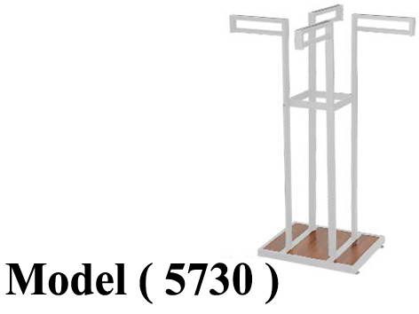 استاندات B (مو 5730) راك 4 زراع مستطيل EZ ابيض بالخشب (W=95,D=95,H=147CM)