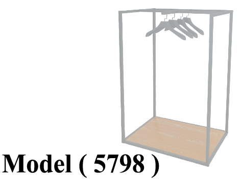 استاندات B (مو 5798) استاند تعليق EZ بالخشب ماسورة مربعة 25 مم ابيض (W=94,D=70,H=155CM)