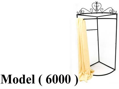 استاندات (NO) E (مو 6000) بروفة تغيير ملابس اسود بالستارة (W=90,D=90,H=220CM)