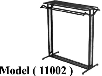 استاندات B (مو 11002) استاند منضدة و تعليق رف شبك اسود مط (W=120,D=60,H=137CM)