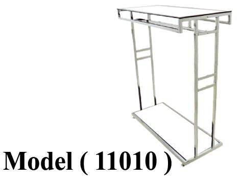 استاندات C (مو 11010) # استاند منضدة تعليق بدون الزجاج نيكل كروم (W=150,D=75,H=140CM)