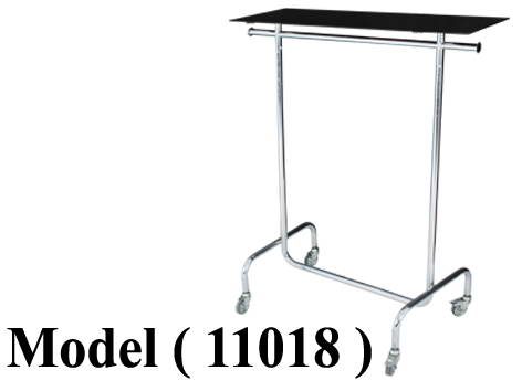 استاندات مكون B (مو 11018) استاند واحد دور EZ بالزجاج نيكل كروم (W=120,D=40,H=150CM)