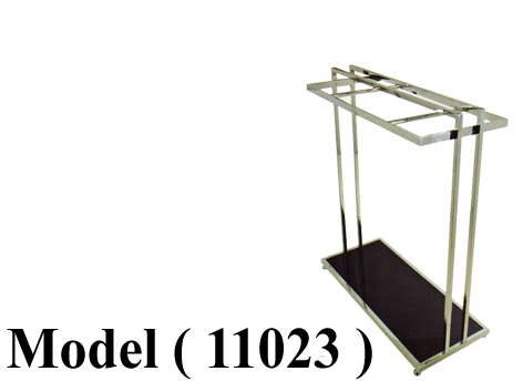 استاندات مكون B (مو 11023) استاند تعليق واحد رف 50*120 سم بالزجاج  نيكل كروم (W=125,D=55,H=140CM)