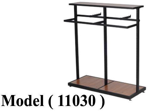 استاندات B ( مو 11030 ) استاند 3 رف EZ اسود بالخشب ابيض (Dim.W=120,D=50,H=138CM)