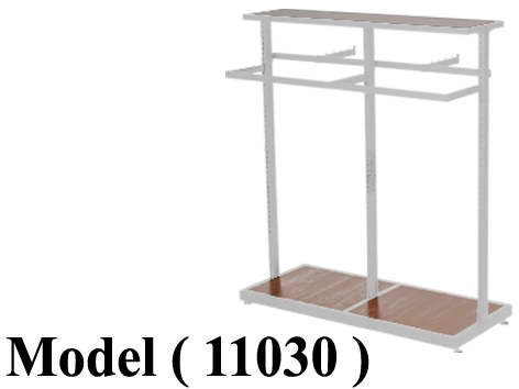 استاندات B  ( مو 11030 ) استاند 3 رف EZ أبيض بالخشب ابيض (W=120,D=50,H=138CM)