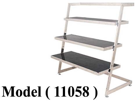استاندات ( NO ) E (مو 11058) استاند 3 رف نيكل كروم (TZ-048)