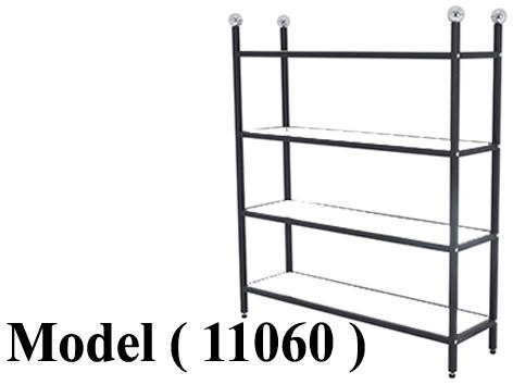 استاندات B (مو 11061) استاند 4 رف بدون خشب اسود (W=120,D=33,H=150CM)
