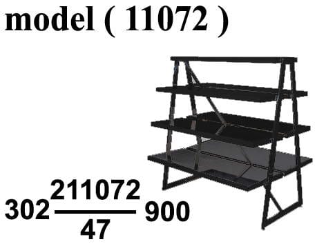 استاندات مكونة B (مو 11072) استاند 7 رف اسود بالارفف شيري (W=120,D=95,H=130CM)