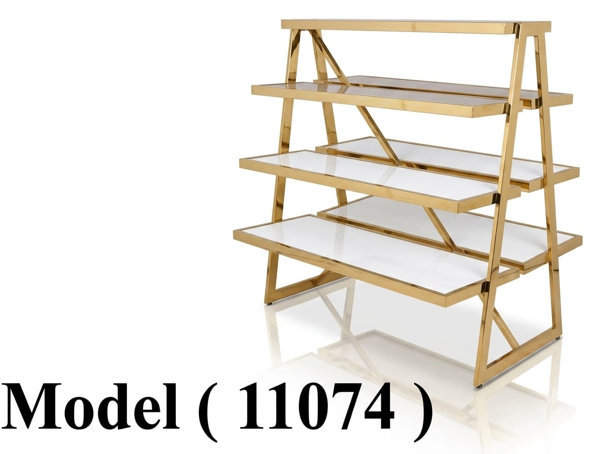 استاندات B (مو 11074) استاند 7 رف ذهبى بدون الارفف (W=120,D=95,H=130CM)