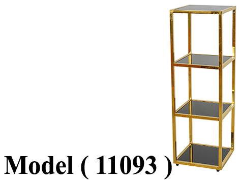 استاندات مكون C ( مو 11093 ) استاند 4 رف EZ ـ 40*40 سم ذهبى بزجاج اسود(W=45,D=45,H=140CM)