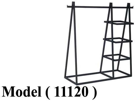 استاندات C (مو 11120) استاند 4 رف + قاعدة (بدون خشب) اسود (W=120,D=50,H=132CM)