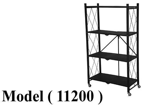 استاندات C (مو11200) استاند منطبق 4 رف اسود (W=70,D=33,H=126CM)
