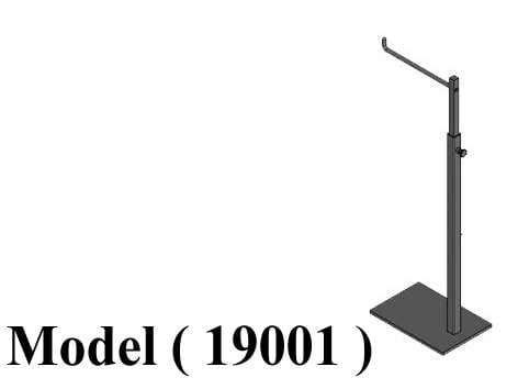 استاندات B( مو 19001) كاونتر توب واحد شنطة متحرك اسود مط (W=17.5,D=10.2,H=71.2CM)