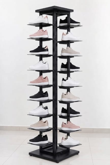 استاندات مكون B (مو 19562) استاند 28 حذاء اسود شامل الارفف البلاستيك (W=40,D=40,H=164CM)