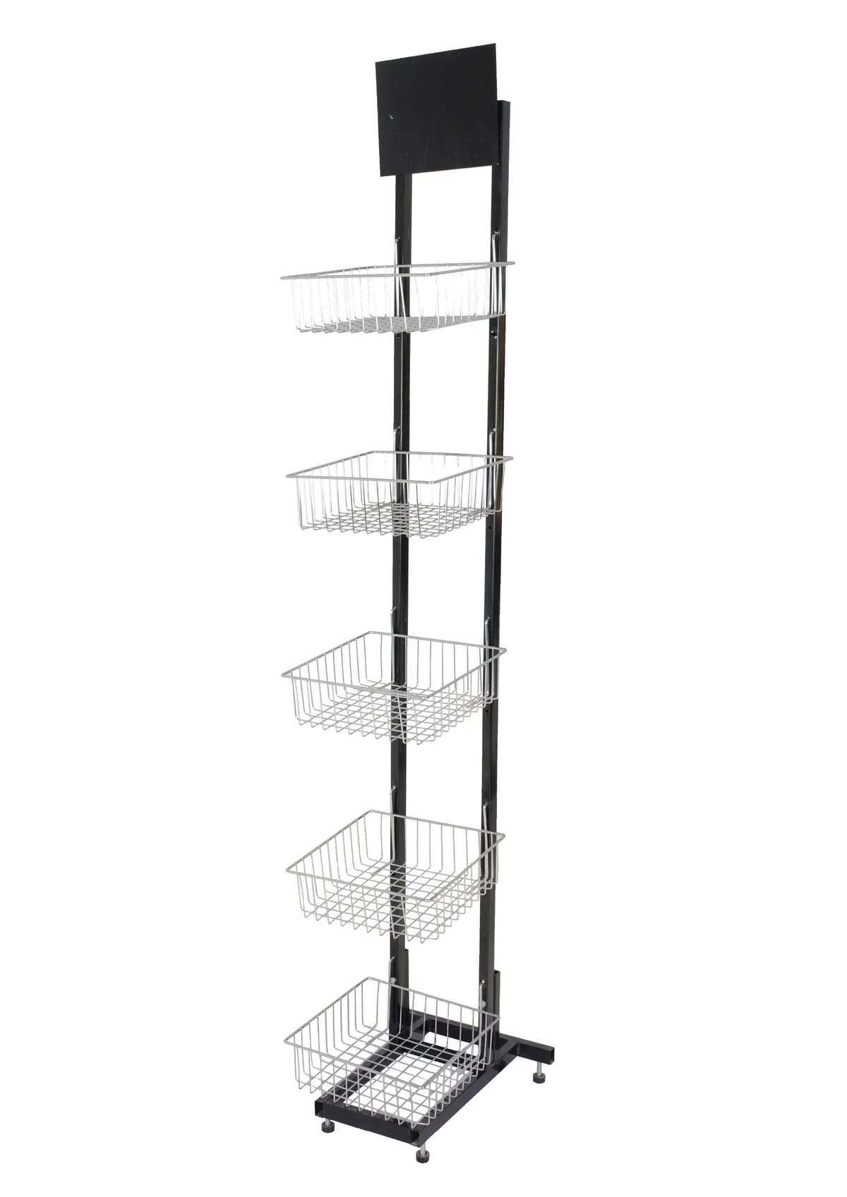 استاندات مكون B ( مو 21020 ) استاند اسود EZـ + 5 باسكت صغير اسود * نيكل (W=20,D=40,H=195CM)