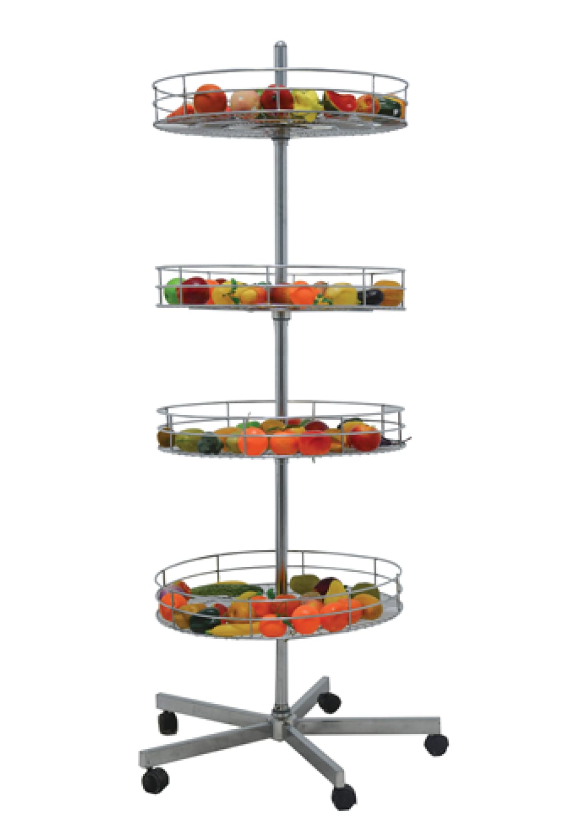 استاندات B (مو 23050) استاند دوار باسكت دائرى واسع نيكل كروم (H=185CM)
