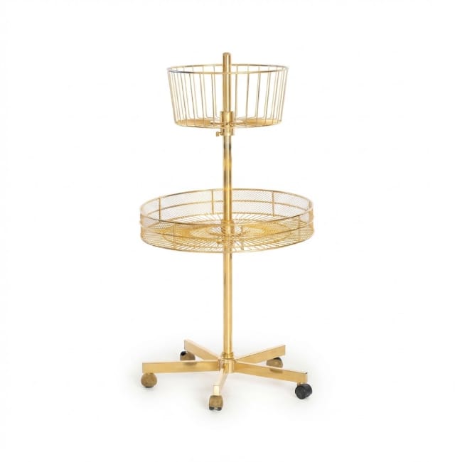 استاندات B (مو 23056) استاند دوار 1 باسكت واسع + 1 باسكت عميق EZ ذهبي (H=130CM)