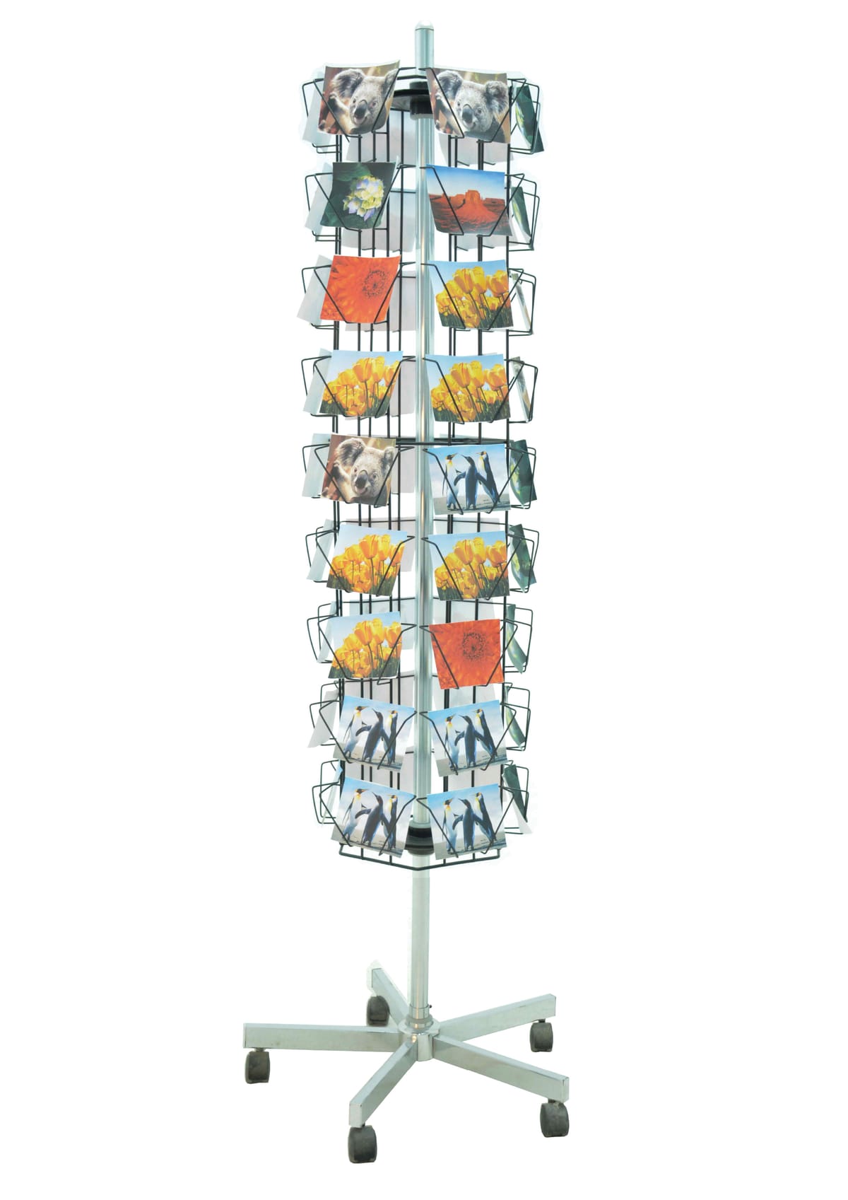 استاندات B (مو 23070) استاند دوار كروت افقى مطلى (H=185CM)