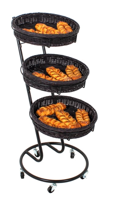 استاندات B ـ NO (مو 23091) استاند 3 باسكت ( بدون بساكت ) اسود بالعجل (H=105CM)