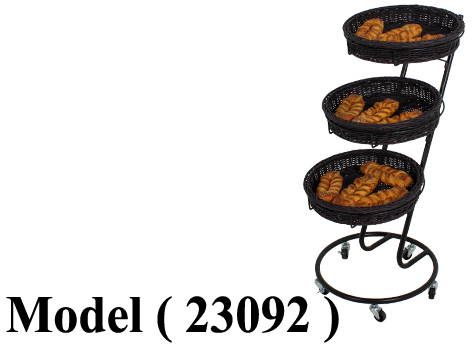 استاندات B (مو 23092) استاند 3 باسكت راتان شامل البساكت اسود بالعجل (H=105CM)