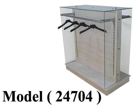 استاندات مكونة B (مو 24704) استاند T برلين ابيض صنوبر WA بالزجاج (W=145,D=70,H=150CM)