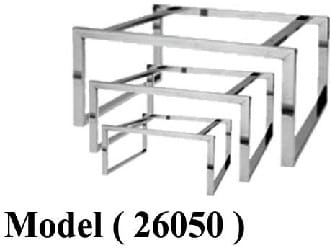 استاندات B (مو 26050) مجموعة 3 ترابيزة ابيض (W=80,D=60,H=40CM) (W=120,D=60,H=90CM) (W=100,D=60,H=60CM)